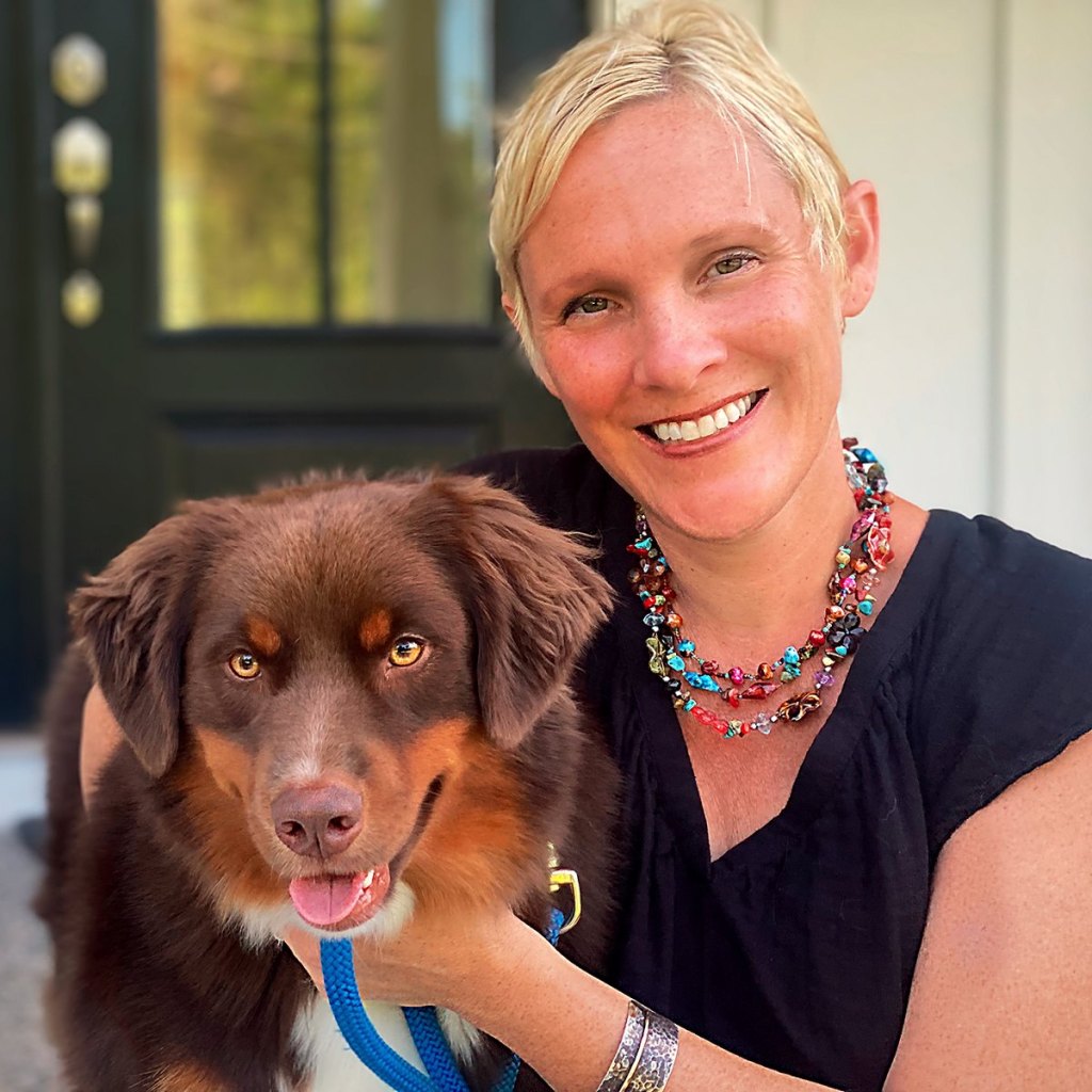 Laura with Whiskey the dog